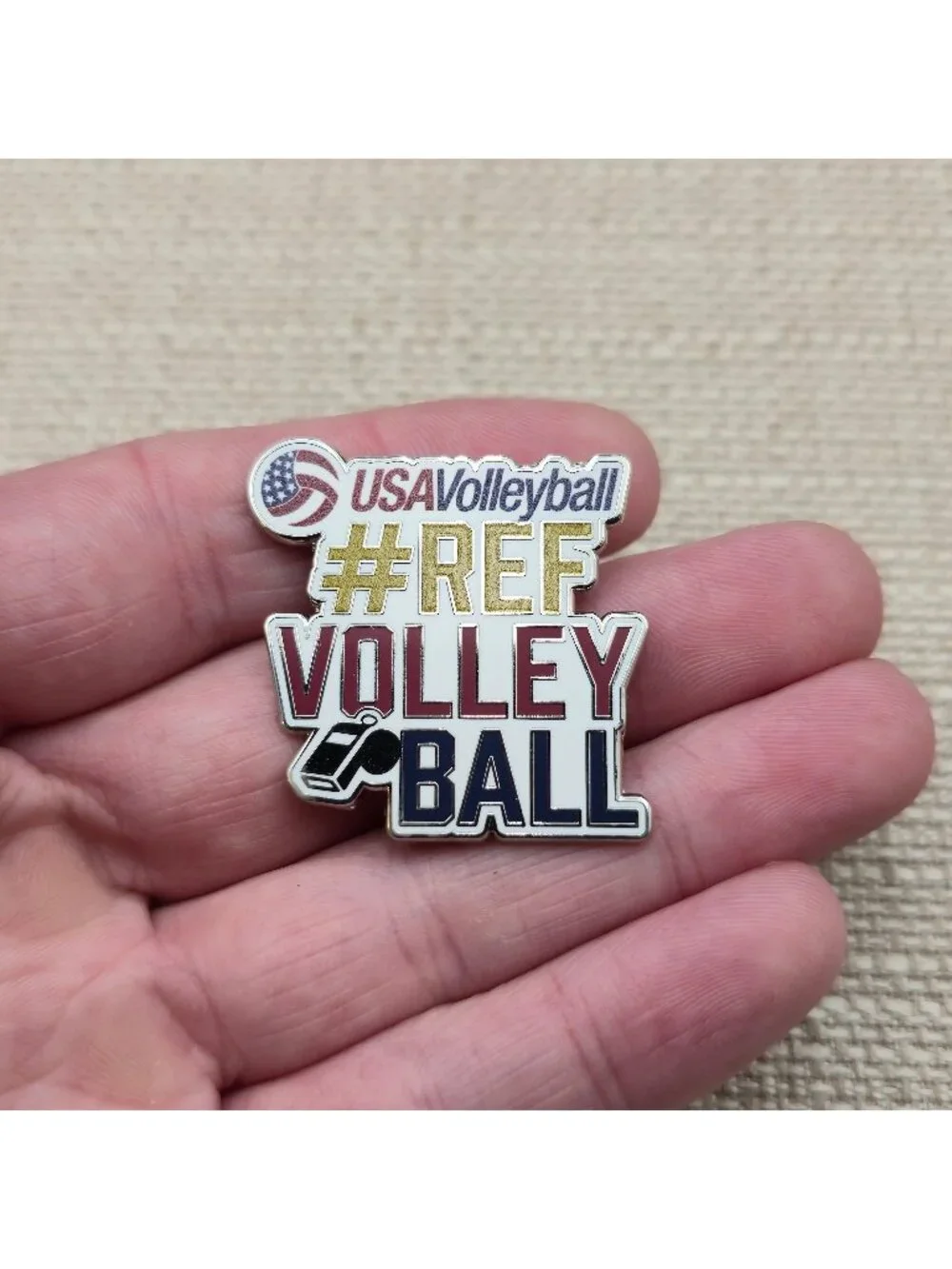 USA Volleyball #REF Enamel Pin A8449